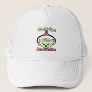 Meditation Concentration Cute Coffee Mug Kawaii Trucker Hat