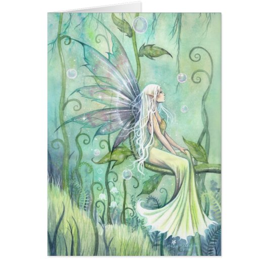 Meditation Fairy in Green Garden Fantasy Art (Front)