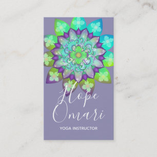 Meditation  Flower Mandala in Purple Business Card