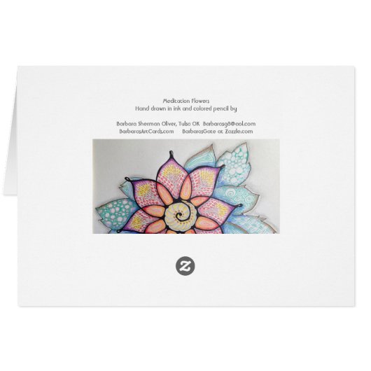 Meditation Flowers, blank inside (Back Horizontal)