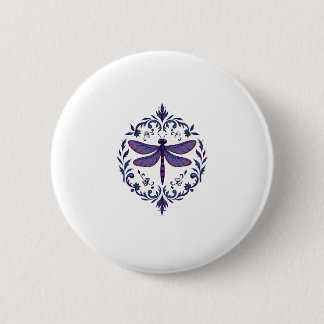 Meditation Fractal Geometry Spiritual Yoga Dragonf Button