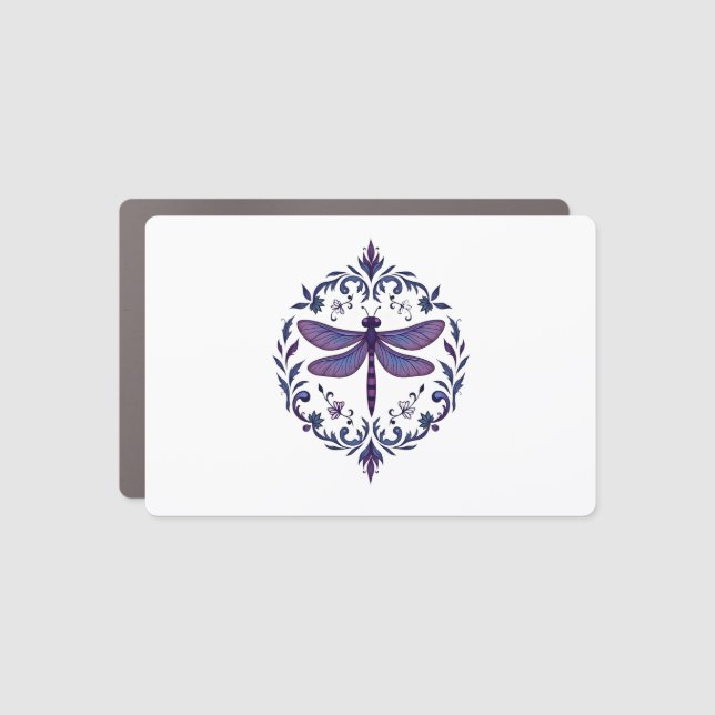 Meditation Fractal Geometry Spiritual Yoga Dragonf Car Magnet (Front)