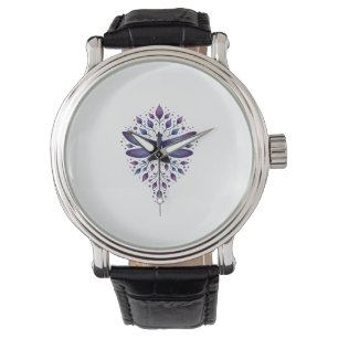 Meditation Fractal Geometry Spiritual Yoga Dragonf Watch