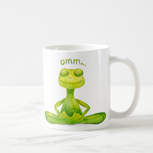 meditation frog coffee mug