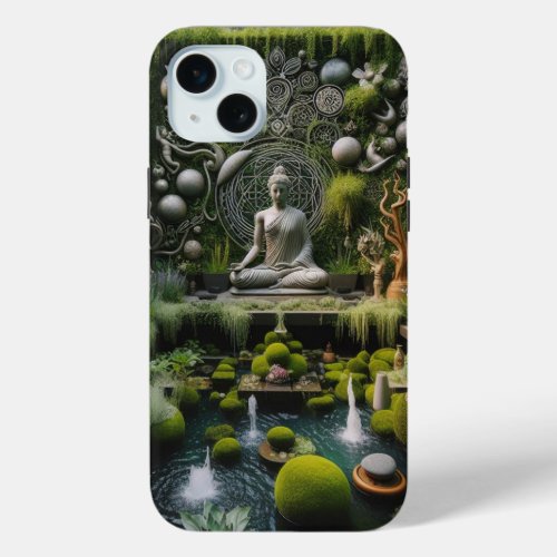 Meditation Garden iPhone 15 Plus Case