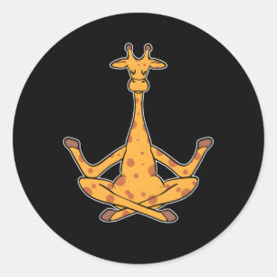 Meditation Giraffe Yoga Instructor Classic Round Sticker