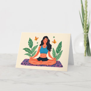 Meditation Girl Letterpress Thank You Card