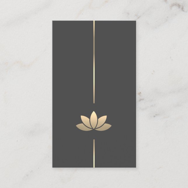 Meditation Gold Lotus Flower Business Card (Front)