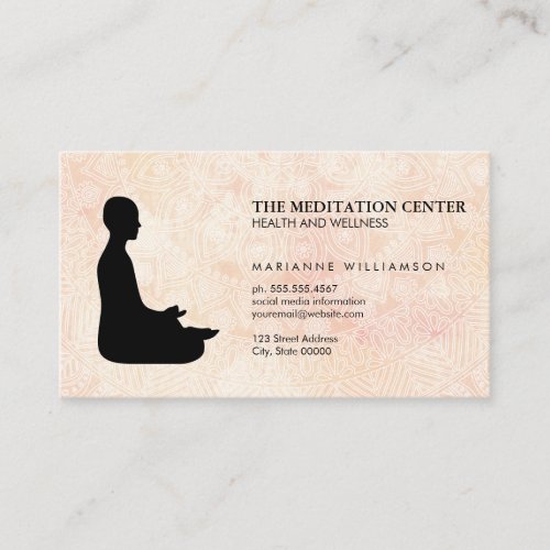 Meditation Health  Wellness Tribal Pattern Business Card