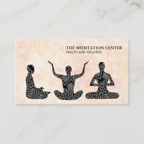 Meditation Health  Wellness Tribal Pattern II Business Card