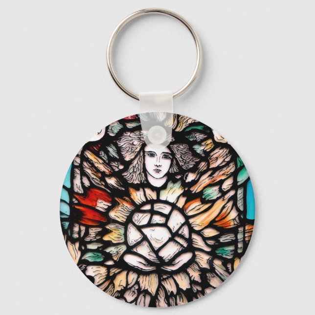 Meditation in Colors: Stained-Glass Art & Spiritua Keychain (Front)
