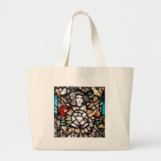 Meditation in Colors: Stained-Glass Art & Spiritua Large Tote Bag