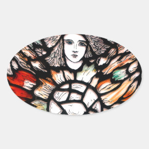 Meditation in Colors: Stained-Glass Art & Spiritua Oval Sticker