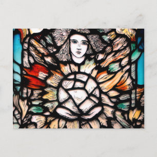 Meditation in Colors: Stained-Glass Art & Spiritua Postcard
