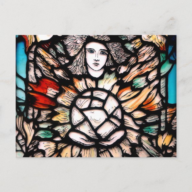 Meditation in Colors: Stained-Glass Art & Spiritua Postcard (Front)