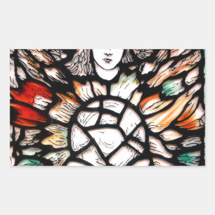 Meditation in Colors: Stained-Glass Art & Spiritua Rectangular Sticker