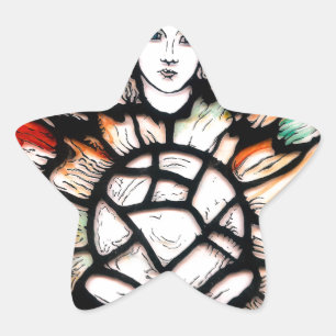 Meditation in Colors: Stained-Glass Art & Spiritua Star Sticker