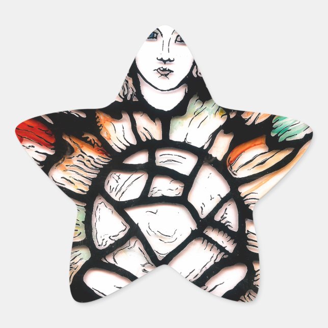 Meditation in Colors: Stained-Glass Art & Spiritua Star Sticker (Front)