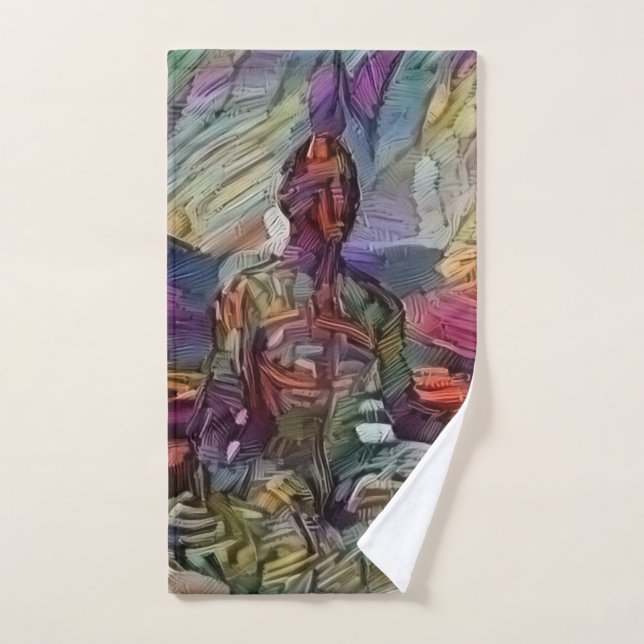 Meditation in lotus pose hand towel  (Hand Towel)