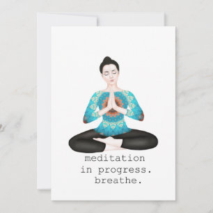 meditation in progress. breathe thank you card