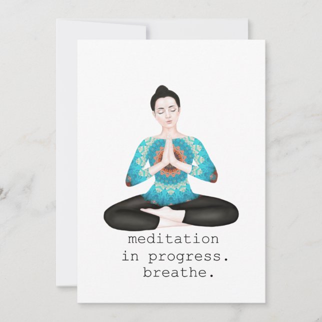 meditation in progress. breathe thank you card (Front)