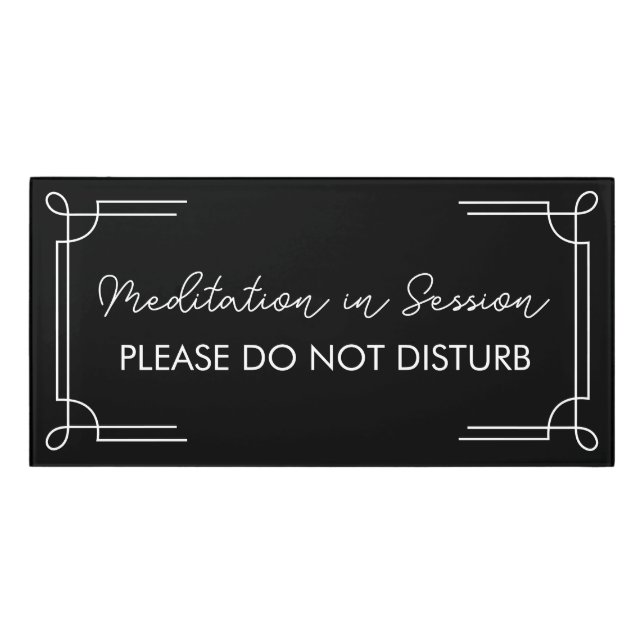 Meditation in Session Personalize Door Sign (Classic Front)