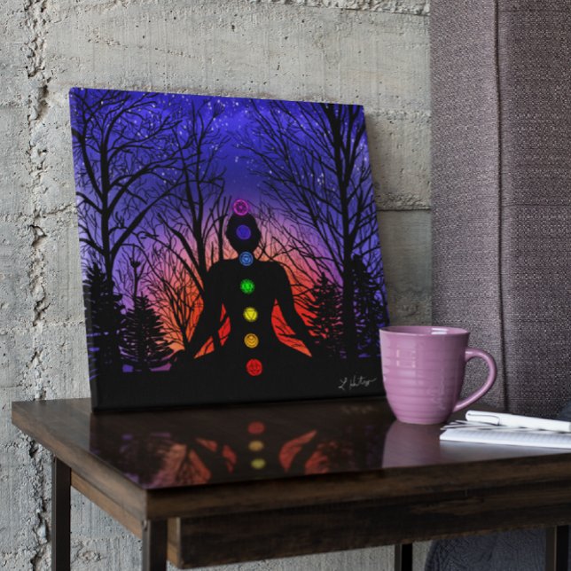 Meditation in the Park | Yoga, Trees and Sunset Faux Canvas Print (Creator Uploaded)