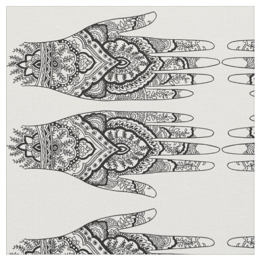 Meditation Inspired Mehndi Hand Fabric