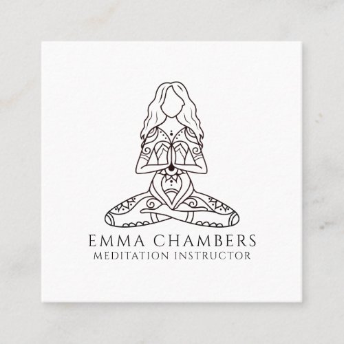 Meditation Instructor Lotus Pose Business Card
