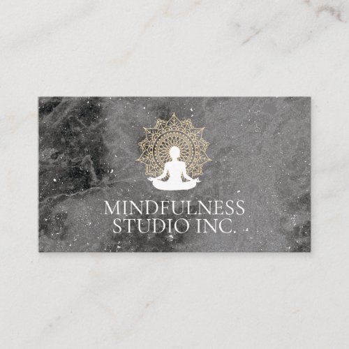 Meditation Instructor Speckled Marble Business Card