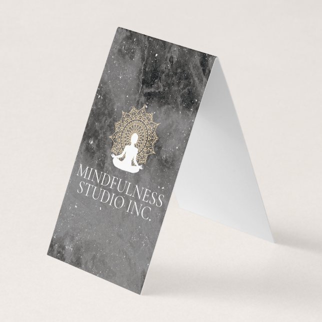Meditation Instructor Speckled Marble Business Card (Front)