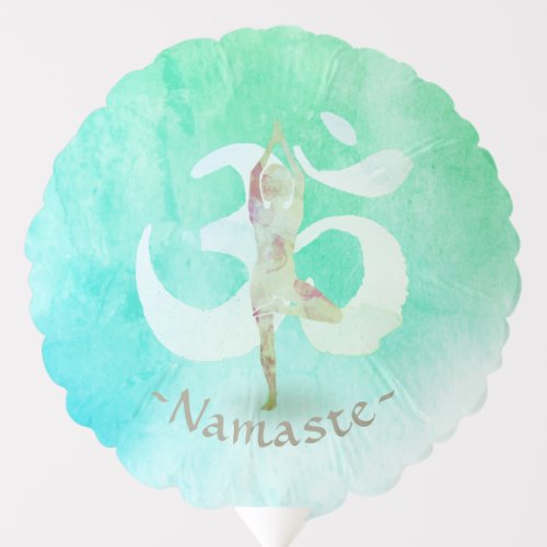 Meditation Instructor Watercolor Yoga Pose Om Sign Balloon