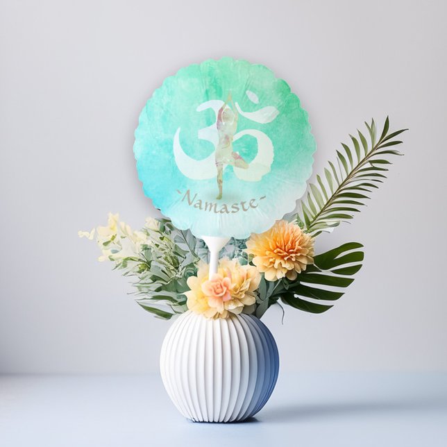 Meditation Instructor Watercolor Yoga Pose Om Sign Balloon (Creator Uploaded)