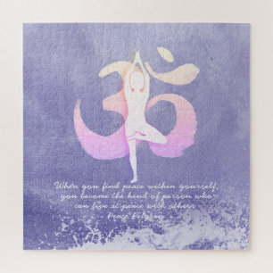 Meditation Instructor Yoga Pose OM Quote Jigsaw Puzzle