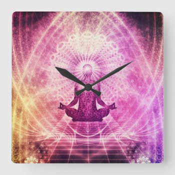 Meditation Law Of Attraction Chakra Square Wall Clock by azlaird at Zazzle
