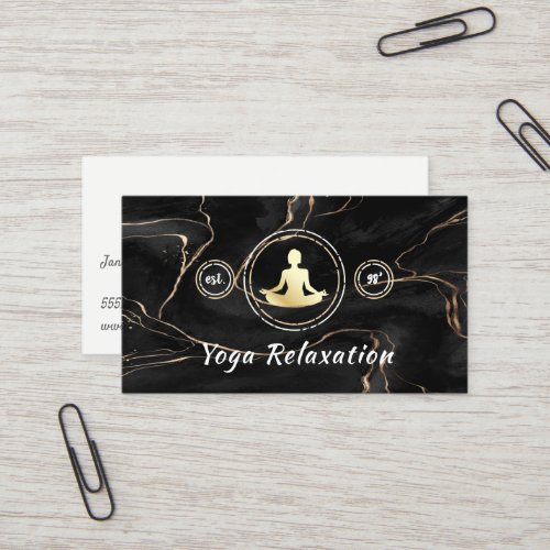 Meditation Logo  Black Marble Business Card