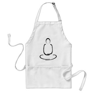 Meditation Man Black Adult Apron