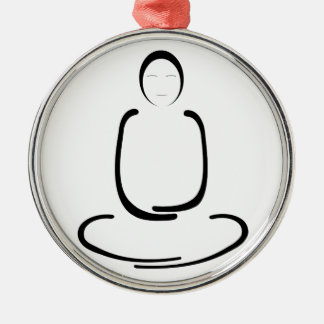 Meditation Man Black Metal Ornament