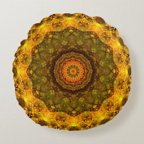 Meditation Mandala Round Pillow