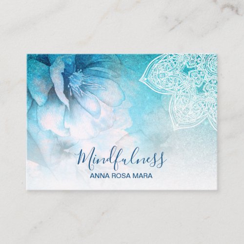  Meditation Mandala Yoga Reiki Floral Glitter Business Card