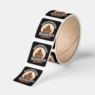 Meditation Mode Bigfoot Resilience Activated Square Sticker