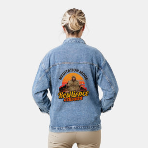 Meditation Mode Resilience Activated Bigfoot Art Denim Jacket