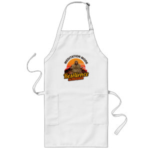 Meditation Mode Resilience Activated Bigfoot Art Long Apron