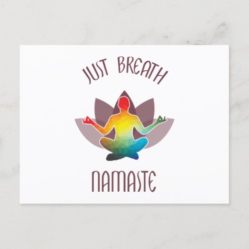 Meditation Namaste Lotus Flower Yoga Pose Spiritua Invitation Postcard