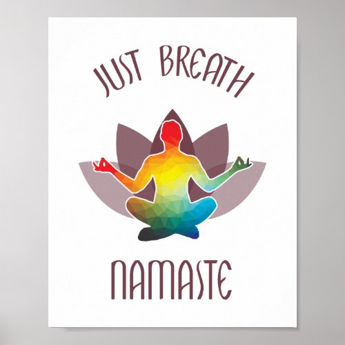 Meditation Namaste Lotus Flower Yoga Pose Spiritua Poster