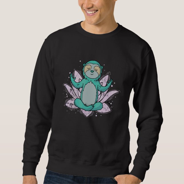 Meditation Namaste Sloth Sweatshirt (Front)