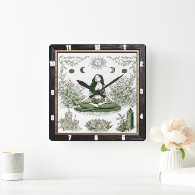 Meditation Nature Zen  Square Wall Clock (Home)