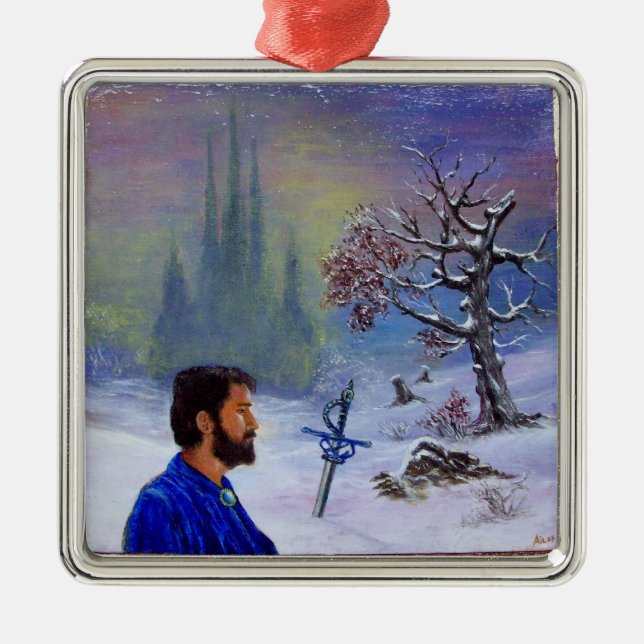 MEDITATION OF A KNIGHT METAL ORNAMENT (Front)