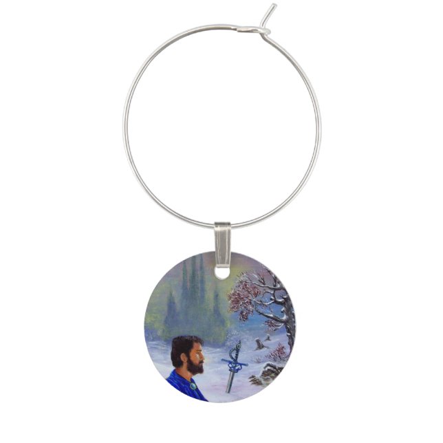 MEDITATION OF A KNIGHT particular Wine Glass Charm (Front)