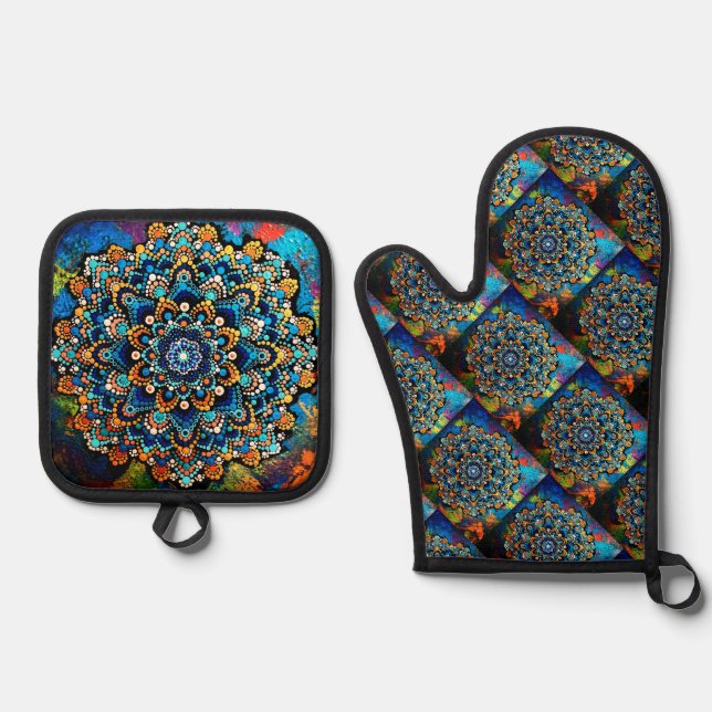 Meditation Oven Mitt & Pot Holder Set (Front)